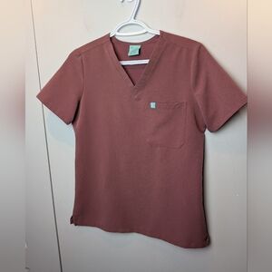 GARDE MALADE Gabrielle Scrub Top Size XS Made In Canada One Pocket